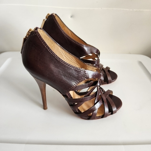 L.A.M.B Brown Strappy Stilettos/Heels Size 8.5 - Picture 6 of 9